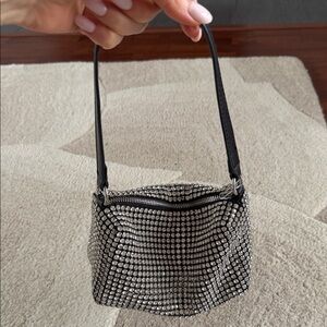 Amazon Crystal Mesh Mini Shoulder Bag - Black